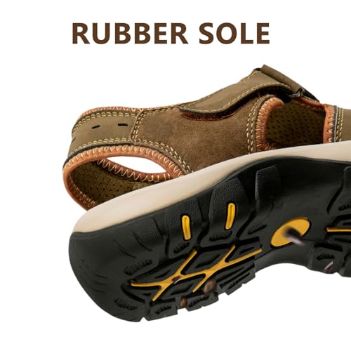 Buhelyc Men's Summer Sport Sandals Outdoor Hiking Water Shoes Closed Toe Athletic Sandals Adjustable Lightweight for Beach Walking3