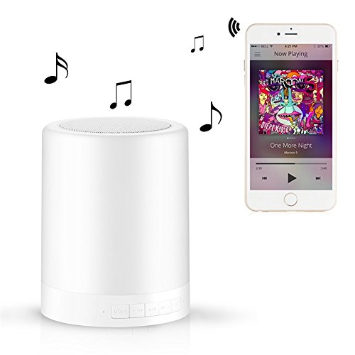 ATD® Cabeza cama sensor táctil de del altavoz Luz de la noche emocional LED, Soporte TF Card Player Altavoces inalámbricos Bluetooth Lámpara de escritorio