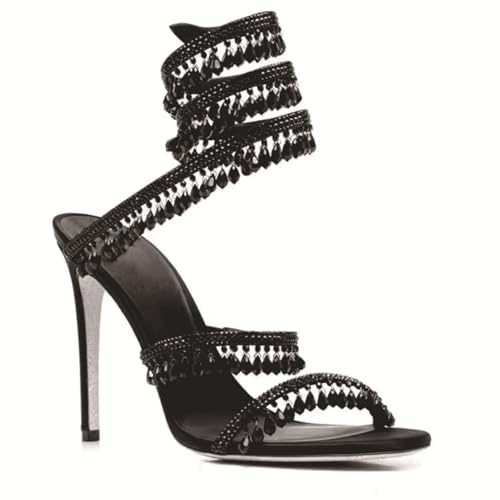 Sandales Strass Haut Talon de 9.5CM Idéales pour Vos Soirées Chic et Mariages