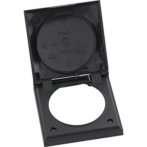 Berker 918282510 Integro Flow/Pure Rahmen 1-Fach mit Klappdeckel schwarz glänzend
