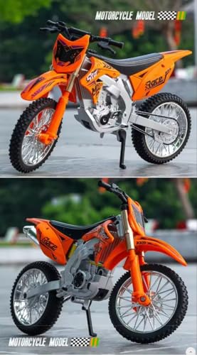 Image of Compatible for 1:12 Kavasaki KX450F Motorcycle DieCast Model, Suspension and Hand Free Roller, Toy Motorcycle Collection with Music Lighting Toy for Kids (Kavasaki KX450F-Orange)