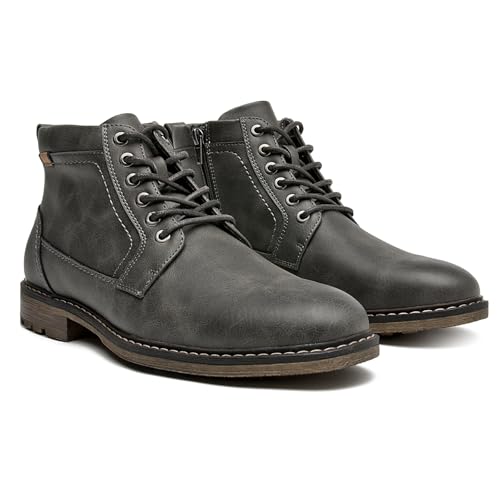 Men's Chukka Boots Casual Dress Boots Zipper Motorcycle Combat Boots Waterproof Ankle Boots Lace Up Fashion Leather Boots4