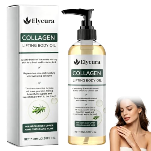 Elycura Collagen Oil Collagen Lifting Body Oil for Skin Tightening Firming Moisturizer Nourishing Hydrating Massage Oil for Neck Chest Arms Thighs Mature Skin Care1