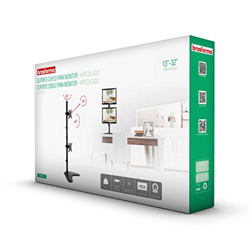 Suporte Articulado para Monitor LED e LCD, Brasforma, Acessórios para Computador, Preto, 13