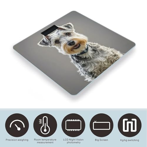 Báscula digital para baño con diseño de perro Schnauzer miniatura 3