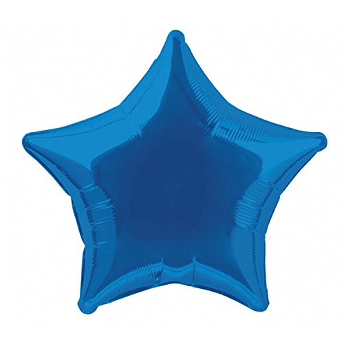 Unique Party 53324 - 20 Foil Royal Blue Star Helium Balloon