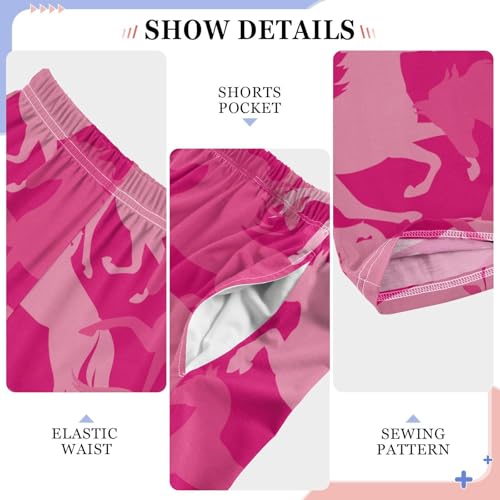 ZZKKO Camo Horses Pink Boys Pants for Kids Jogger Pants with Pockets S-XL4