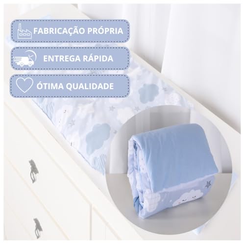 Trocador De Fraldas Portátil Imperméavel para Bebê Menino 01 Peça Nuvem Azul