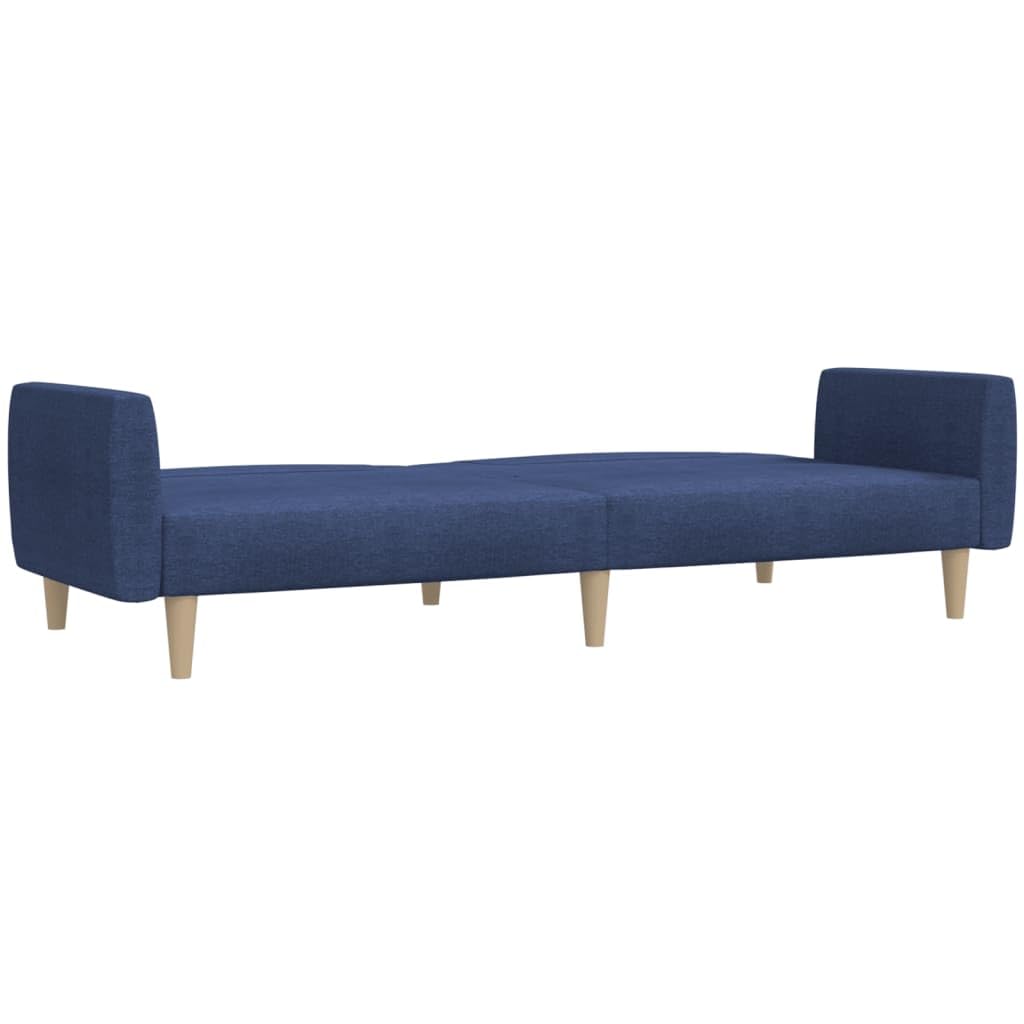 Sofá cama de 2 plazas, color azul, 220 x 100 cm, estructura de madera, fácilmente extensible como cama de 110 kg, diseño moderno para salón, habitación juvenil, oficina