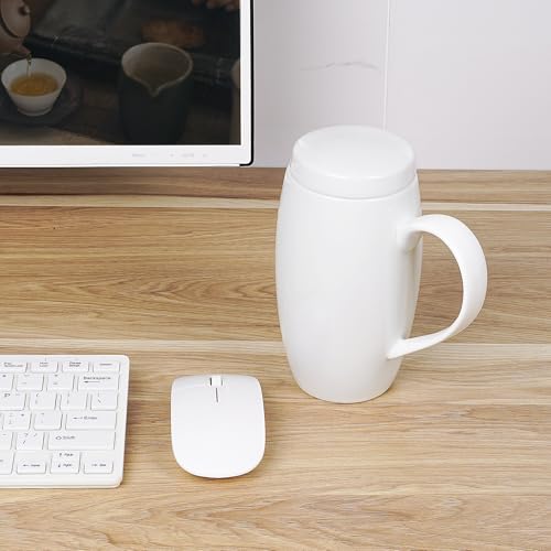 Taza de café grande Linkidea 22 oz con tapa blanca miniatura 6