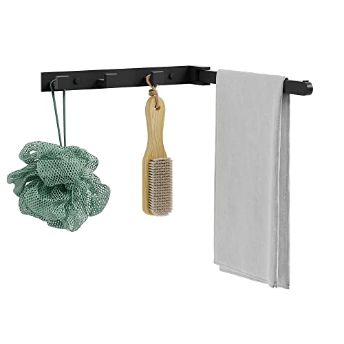LBSYSLB Perchero con 3 ganchos, color negro, gancho para toallas, gancho multiusos, plegable para baño, cocina, pasillo y dormitorio armario Cover
