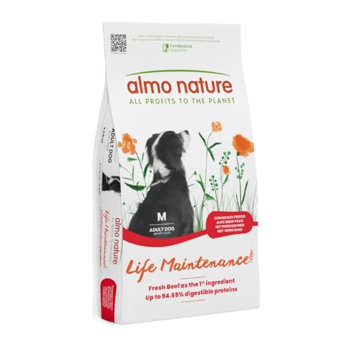 Almo Nature Life Maintenance Cibo Secco per Cane M al Manzo 12 kg – Crocchette Complete per Cani Adulti di Taglia Media