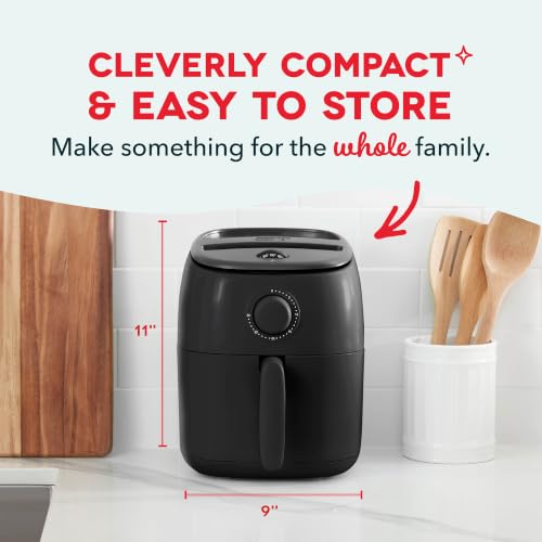 Image of Dash Tasti-Crisp Air Fryer - AirCrisp Technology - Compact Design with Adjustable Temperature Control - Nonstick Fry Basket & Auto Shut-Off Feature - 2.6 Quarts - Black