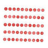 DIYEAH 50 piezas Etiquetas Numeradas con Anillo Resistente para Llaves Doble Cara Impermeables y Duraderas para Sauna Piscina y Organización Números Rojo