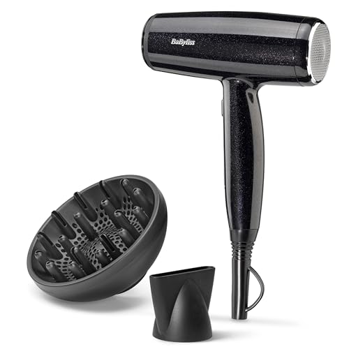 BaByliss Midnight Shine Leichter Haartrockner mit Diffusor – 2100W Leistungsstarker, Eleganter Föhn, Ionen-Technologie gegen Frizz… – Ansicht 1