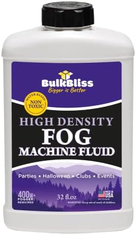 BulkBliss Fog Machine Fluid, Indoor Liquid Formula for Parties and Events, High Density Smoke, 1 Quart