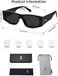 SOJOS Trendy Y2K Polarized Rectangle Sunglasses for Women Men Fashion Designer Rave Sunglasses SJ2228