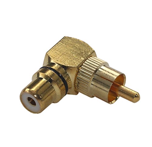 Adaptador RCA ángulo 90° macho a hembra 4 piezas miniatura 3