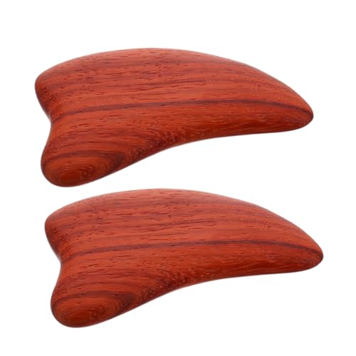 Homoyoyo 2 Piezas Tabla Gua Sha Forma de de Madera Herramienta de Masaje Facial y Corporal Masajeador Ergonómico para Espalda Piernas y Brazos