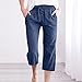 RKSTN Summer Capri Pants for Women Casual Cotton Linen Pants Straight Leg Vacation Beach Crop Pant with Pockets Plus Size Outfits