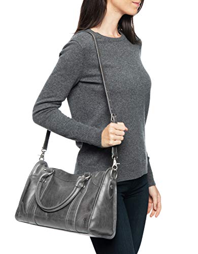 Frye womens Melissa Zip Leather Handbag Satchel Bag, Carbon, One Size US