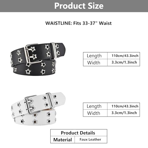 Studded Belt, Y2k Belt Gothic Star Rivet Punk Rock EMO Belts Goth Grunge Accessories for Women Men2