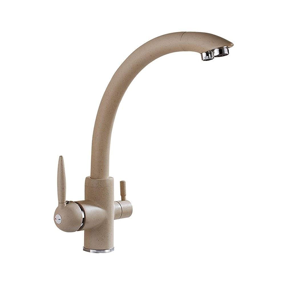 Faucet Faucets,3 Way Water Filter Tap Kitchen Drinking Taps Sink Mixer Swivel Spout with 2 Handles, Nano Faucet Shower Head