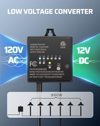 Dewenwils HOSL02A 60W 120V Ac To 12V Dc Outdoor Low Voltage Transformer thumb #1