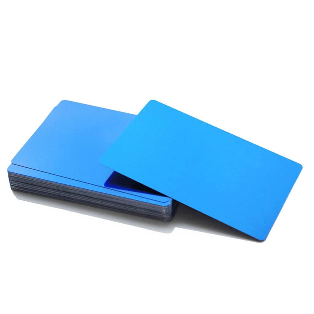 GTHTUHFD Metal Business Card, Blank Metal Business Card 0.2/0.45 Thickness Aluminum Alloy Blanks Card Diy Laser Printing 86Mm X 54Mm 100Pcs,Color 2-86mm X 54mm X 0.45mm