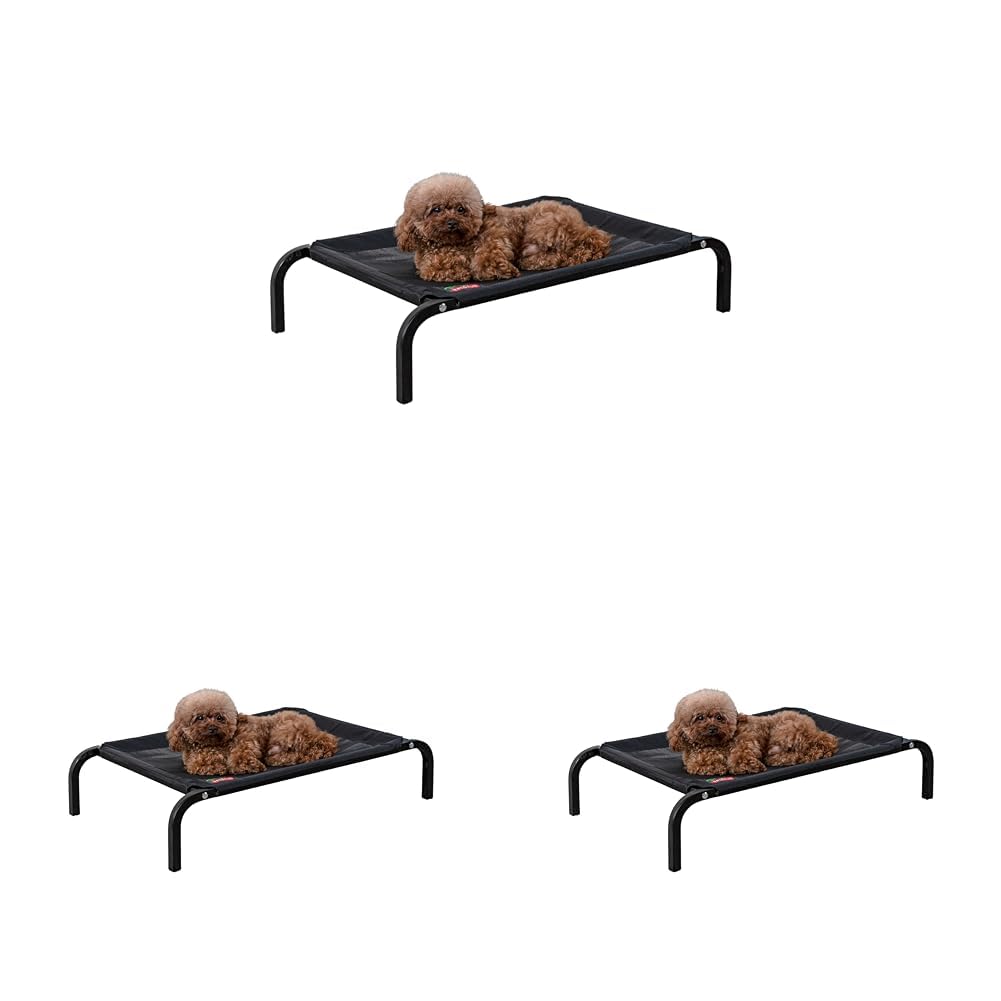 Go Pet Club Elevated Raised Indoor and Outdoor Cooling Pet Cot Bed for Dogs with Breathable Mesh (Pack of 3)