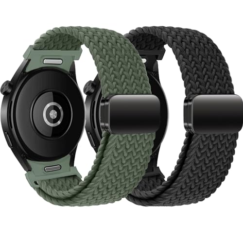 MYAPULUA Bracelet Galaxy Watch 7/6/5/4/FE 40mm 44mm/Galaxy Watch 6/4 Classic 47mm 43mm 46mm 42mm/avec Samsung Watch 5 Pro 45mm,Bracelets Magnétique Nylon Tressés élastique Sport un clic Hommes Femmes