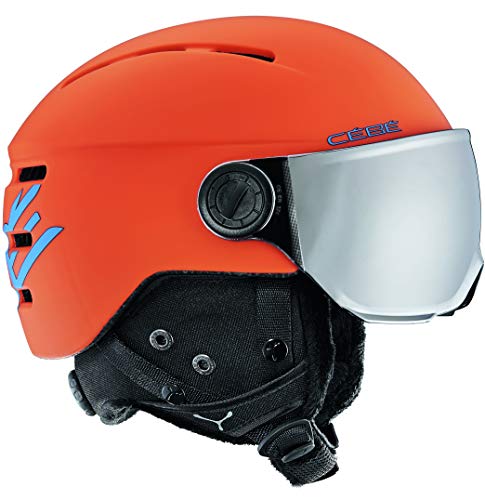 Cébé Fireball Junior Cascos, Unisex niños, Naranja/Azul Mate, 51-53cm