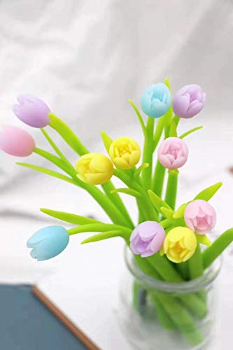 Set de 8 bolígrafos de gel con diseño de flor tulipán miniatura 4