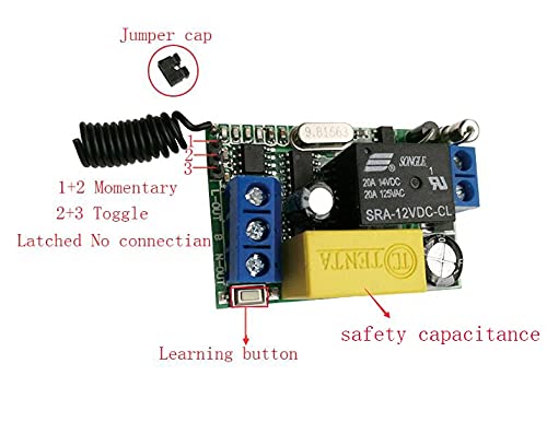 Mini Size 220V 1CH 1CH 10A Wireless Remote Control Switch System Receiver+Wall Panel Remote Transmitter Sticky Remote 315/433.92 - (Color: 433)