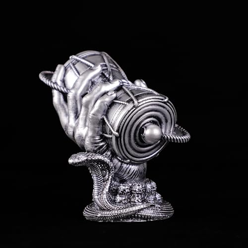 Image of Artarium Traditional Shiva Damru Statue Antique Shivji Sheshnag Lord Shiv Decorative Showpiece for Gifting Car Dashboard Home Decor Pooja Room Mandir Temple (Shiva Damru Silver 3 Inch)