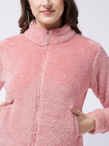 Image of Modeve Women Solid Full Sleeve Fur Standard Length Jacket For Winter