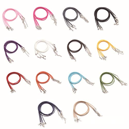 Milisten 100Pcs Waxed Necklace Cord With With Lobster Claw Clasp 1.5Mm Necklace Rope For Diy Bracelet Necklace Jewelry Making Accessories, White,20 Inches #TOP7