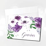 Spanish Thank You Cards with Envelopes-Party Gracias Notes - Pack of 25 Floral