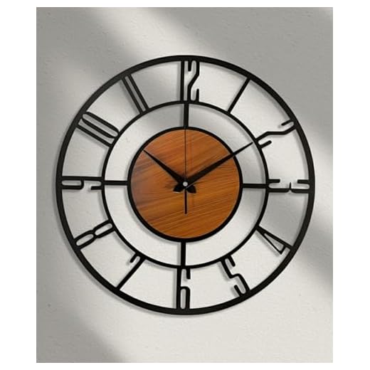 Auromin Metal Wall Clock for Living Room, Bedroom, Hall, Kitchen, Office | Numeral Designer Modern Wall Watch for Home Decor | Decorative Big Size Hanging Wall Clock | Battery Operated Clock