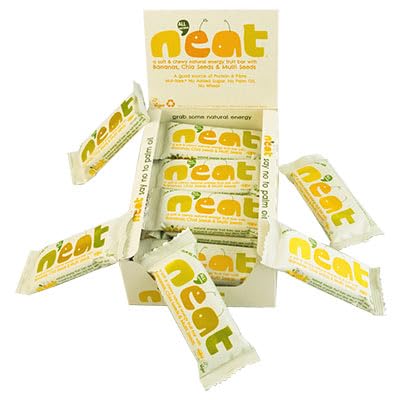 N'eat Natural Energy Bars ● Bananas, Chia Seeds & Multi Seeds ● 16x45g ● Healthy Bars for Adults & Kids ● Palm Oil Free, Low Calorie, 100% Vegan ● Bursting with Natural Energy