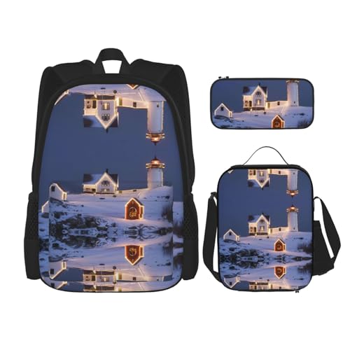 Sac à dos d'école paysage de Noël pour illuminer la récréation