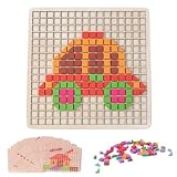 di pattern in legno | 210 Pezzi Gioco Educativo Geometrico Con Schede Didattiche Per Bambini | Gioco Di Memoria E Puzzle Di Forme | Per Bambini E Bambine, Compleanno Vacanze Feste Giochi A Casa