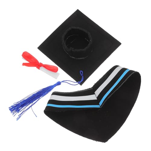 BEBEMOKO 30cm Bear Doll Graduation Costume Set Collar Hat Certificate Bachelor Master Doctoral Dress up