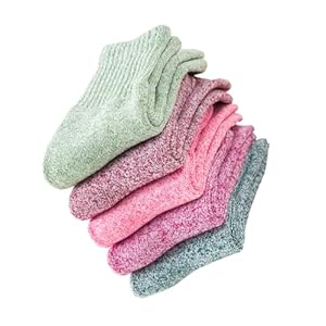 TENDYCOCO 5 Paar Sokken Zachte Warme Casual Sokken Wintersokken Xmas Elements Sokken Winter Xmas Sokken Warme Sokken Mode Dames Sokken Meisje Katoenen Kerstsokken Miss