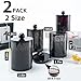 XIPENGKEJI 2 Pack Qtip Holder,Canister Apothecary Jar Set, Bathroom Jars with Lids Set for Cotton Swabs, Balls, Pads, Floss Picks,10oz-12oz Plastic Canisters Restroom Bedroom Vanity Organizer(Black)
