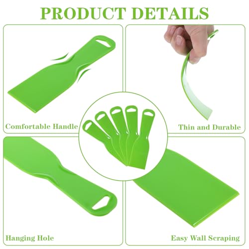 Lusofie 586678_1_I5RPHQ9W 5Pcs Plastic Putty Knife 2 Inch Green Flexible Plastic Knives thumb #2