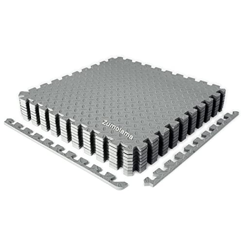 Tapis de sol en mousse 60 cm x 60 cm [8 pièces], tapis de sol emboîtables tapis de puzzle tapis de jeu doux tapis d'exercice, tapis de protection contre les chutes [gris] Cover