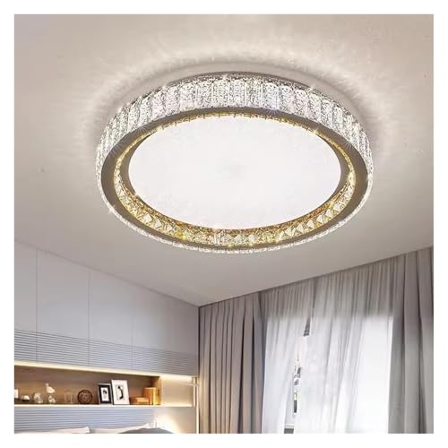Plafonnier led à intensité variable doré en cristal pour décoration 50 cm - 2
