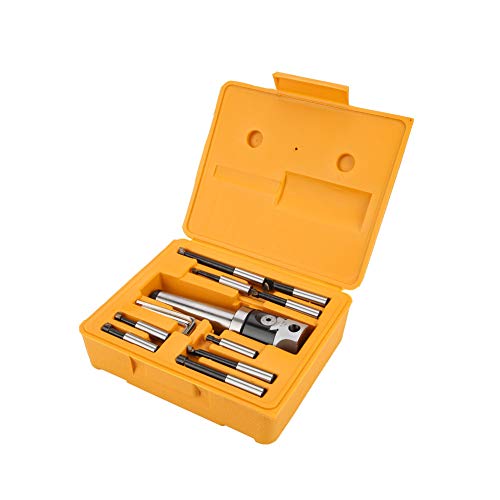 Bohr Fräsmaschine Metall MT4- Arbor Adapter, Ausbohrkopf 50mm, 9pcs 12mm Bohrstange Set - Hochwertiger Stahl, Langlebig, Ideal für Drehmaschine CNC Bearbeitung