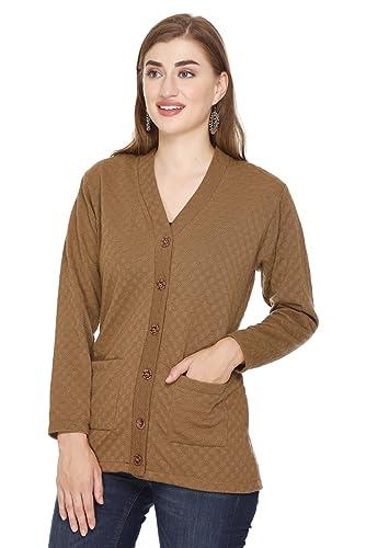 Image of URBANROCK Women Sweater for Winters Woolen Acrylic Full Sleeve V-Neck Cable Design Cardigan Sweater for Women Winter Woollen Stylish